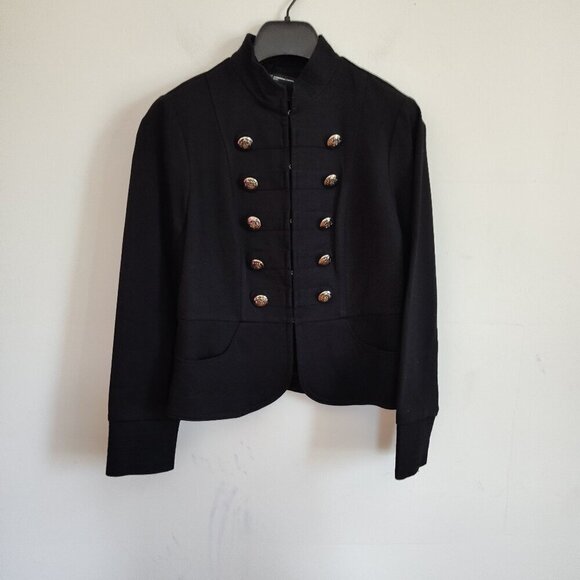 Ladies Petite SZ PM Inc Black Military Style Jacket - Picture 1 of 4